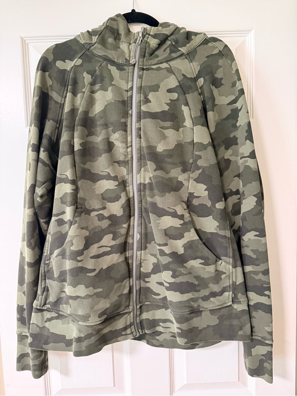 lululemon athletica Olive Green Camouflage Zip Hoodie